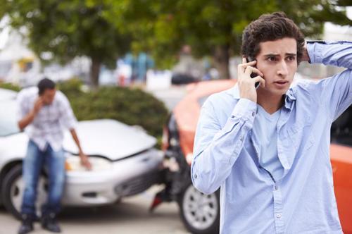 A man calling an attorney after being involved in a rear-end accident.